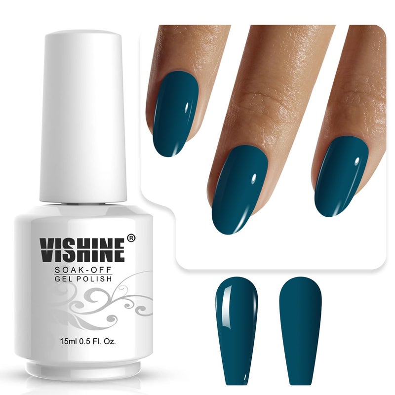 Vishine Soak-Off UV LED Gel Polish Nail Art Manicure Lacquer Teal Color 036 - Image 4